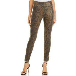 Bagatelle NYC Snake Print Faux Suede Leggings Olive‎ Python XS $98 NWOT
